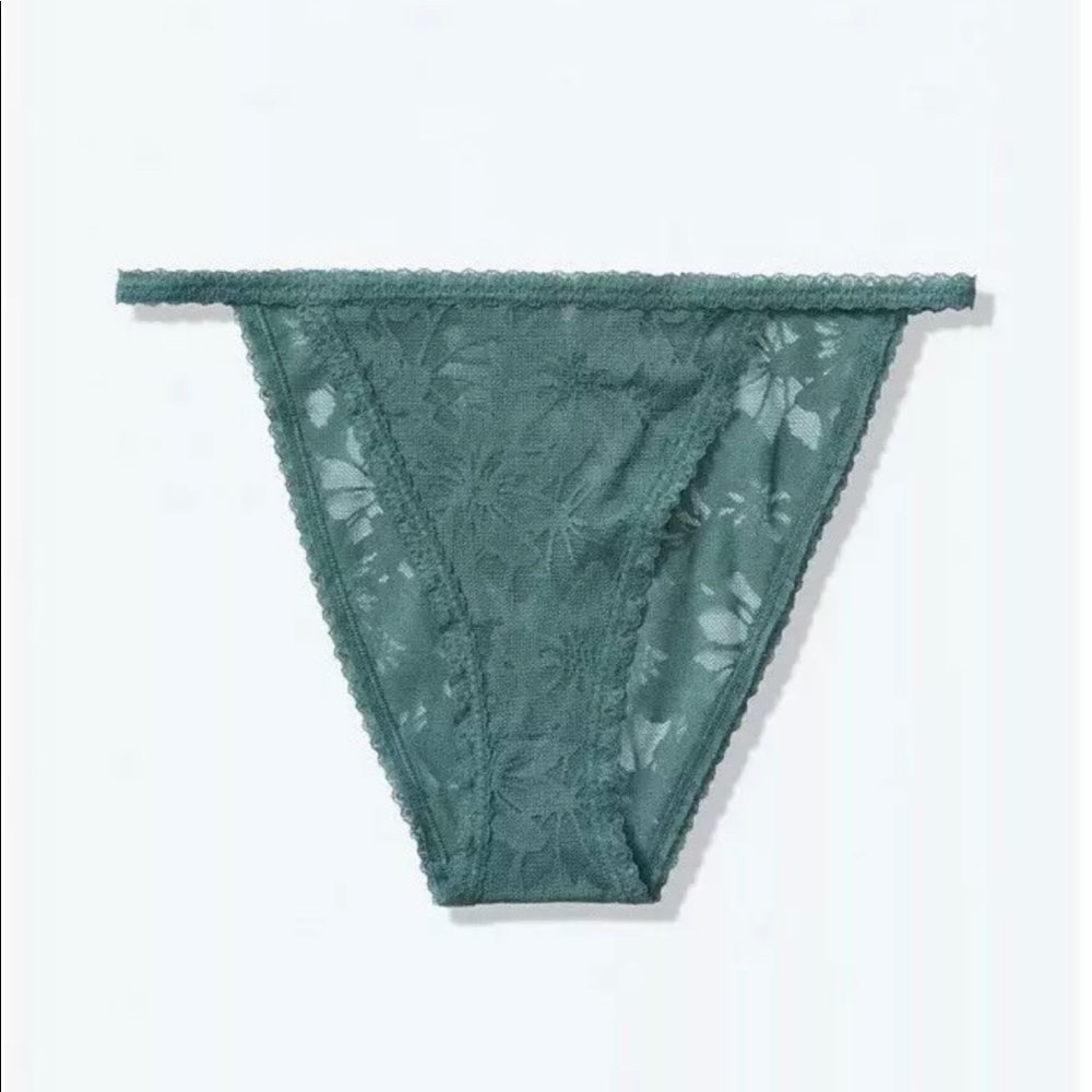 VS PINK High Rise LACE TRIM THONG  Small